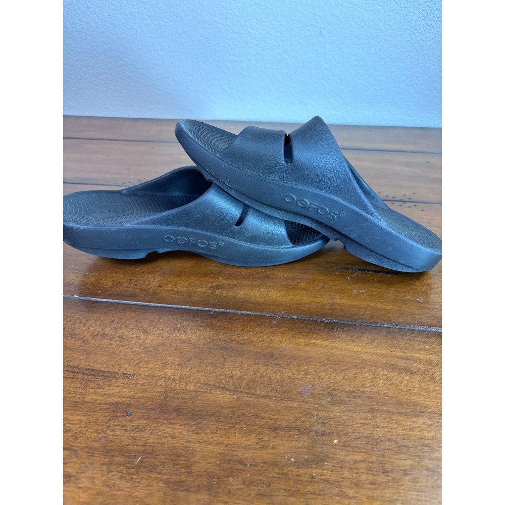 Oofos OOahh Sport Recovery Slides Mens 9 Womens 11 Black Athletic Sandals